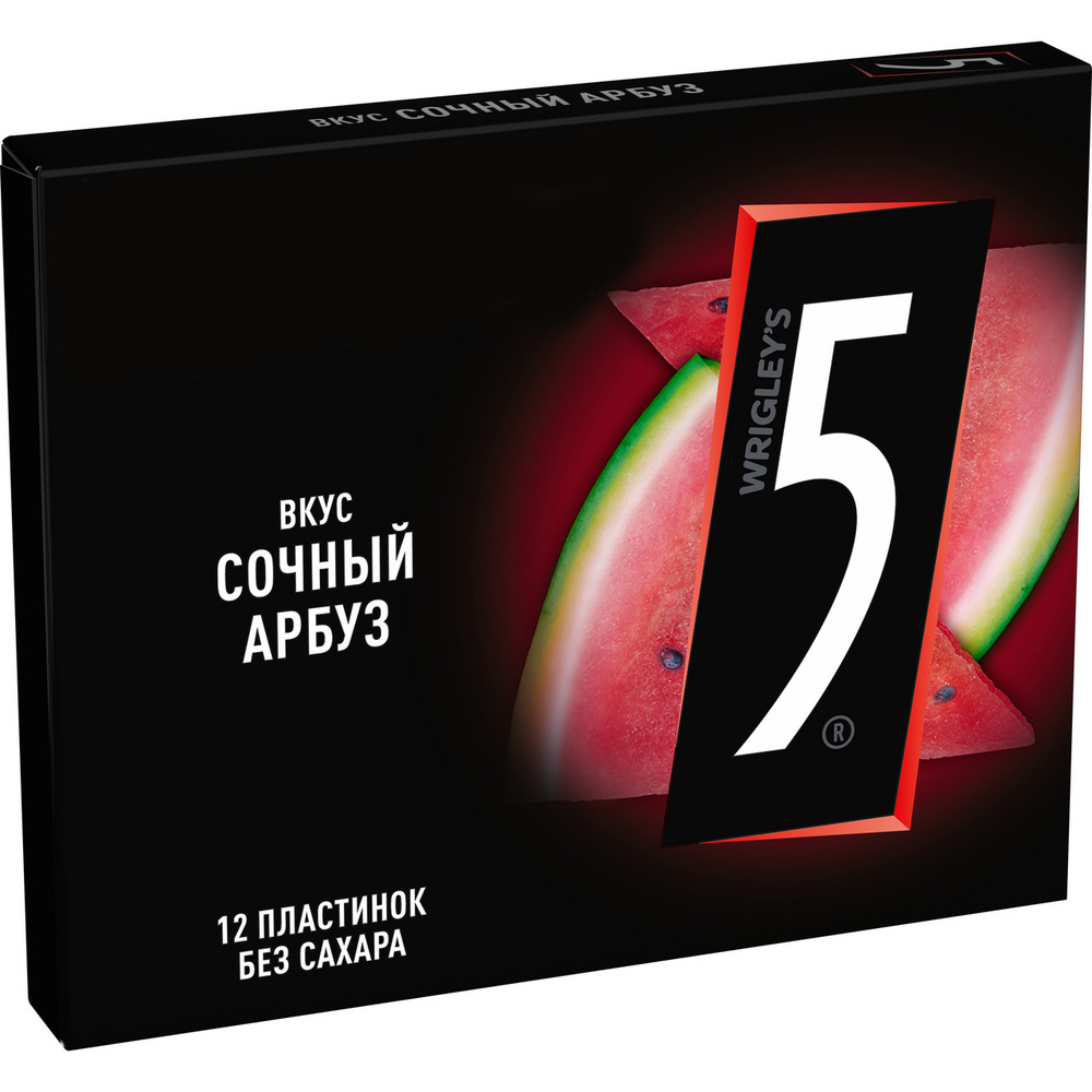 Жевательная резинка Five Wrigley s 5 Cyclone сочный арбуз, 31 г ...