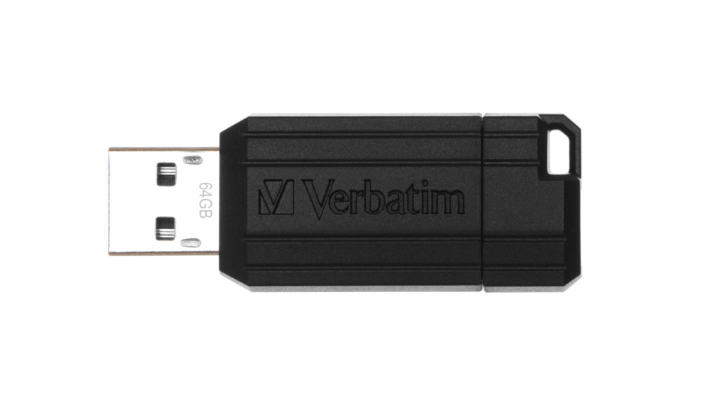 USB-накопитель Verbatim USB 2.0 DRIVE PinStripe, 64 ГБ черный #1