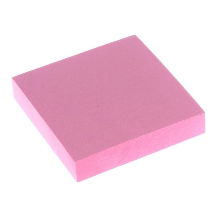 Блок с липким краем 51 мм х 51 мм, 100 листов, пастель, розовый  #1