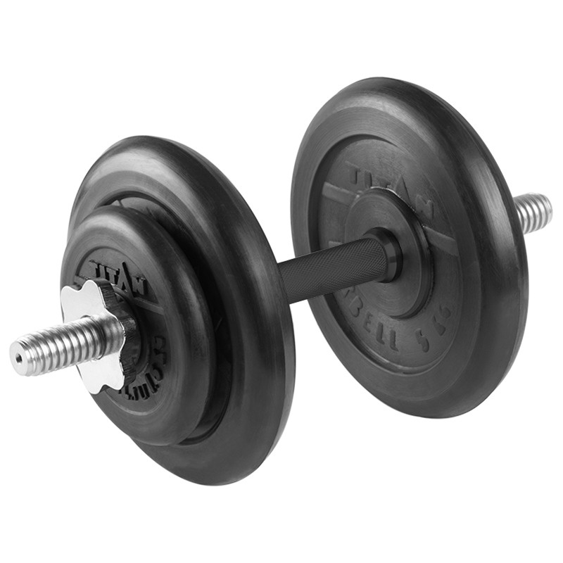 Гантель разборная 15 кг TITAN Barbell - d26, Комплектация №1 с обрезиненной ручкой  #1