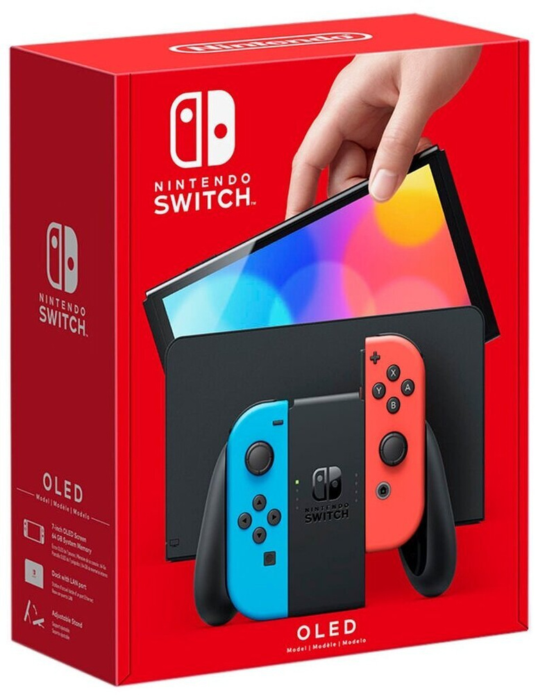 Игровая приставка Nintendo Switch OLED 64 ГБ красная/синяя #1