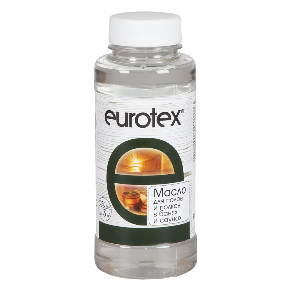 Масло сауна EUROTEX 0,25л, для полов и полков в банях и саунах, от набухания и растрескивания в условиях #1