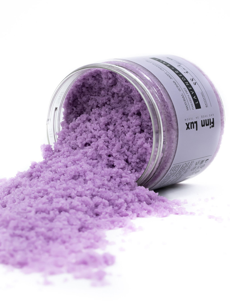 Антицеллюлитный скраб для тела с маслом лавандина "Lavender+salt"  #1