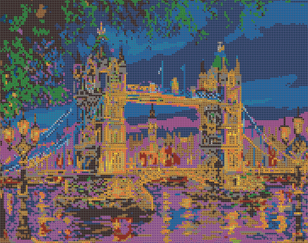 Набор для вышивания бисером (Тайвань) Светлица картина "Лондон. Тауэрский мост " 38*30 см  #1