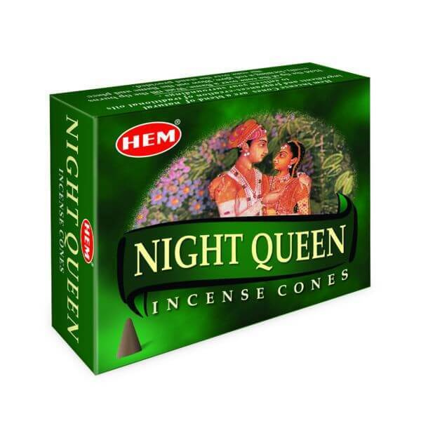 Hem Incense CONES NIGHT QUEEN (Благовония конусы КОРОЛЕВА НОЧИ, Хем), уп. 10 конусов.  #1