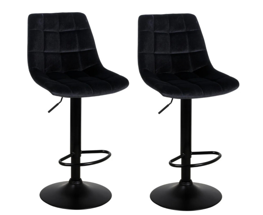 Комплект барных стульев Лион черного цвета Эколайн. Барный стул мягкий. Мебель для дома  #1