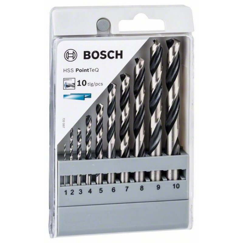 Набор сверл Bosch HSS PointTeQ 1-10 мм, 10 шт., 2608577348 #1