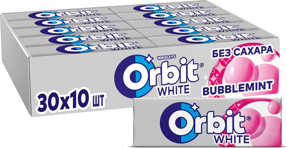 Жевательная резинка Orbit White Bubblemint, без сахара, 30 пачек по 13,6 г  #1