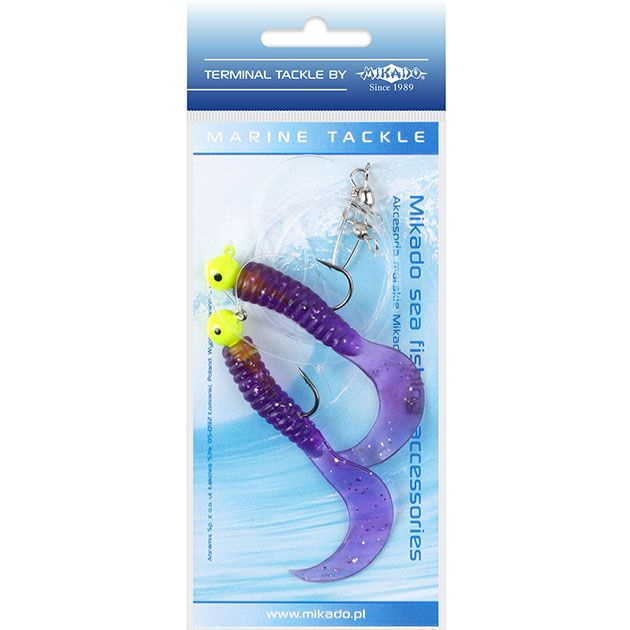 Морская оснастка Mikado PILK TWIST JIGHEAD RIG 7.5 см, 6 г. (2шт.) VIOLET #1