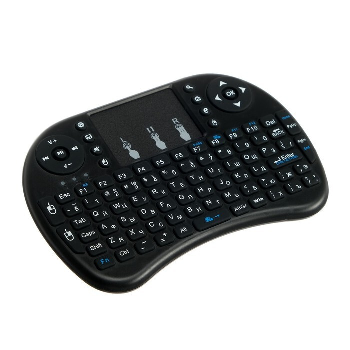 Мини-клавиатура LuazON BKB-1.0, беспроводная для ТВ, ПК и моб. уст-в, черная  #1