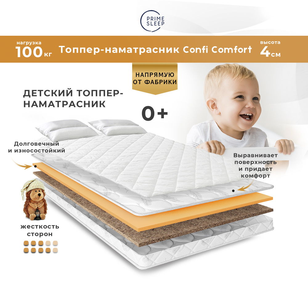 PRIME SLEEP Матрас Confi Comfort, Беспружинный, 70х140 см #1