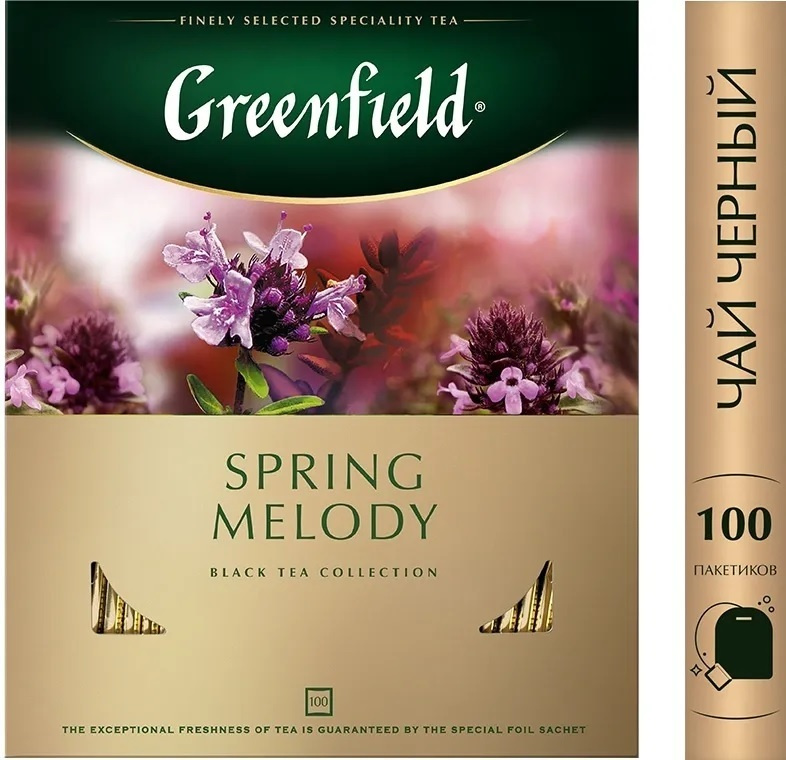 Чай в пакетиках черный Greenfield Spring Melody, 100 шт. Чабрец #1