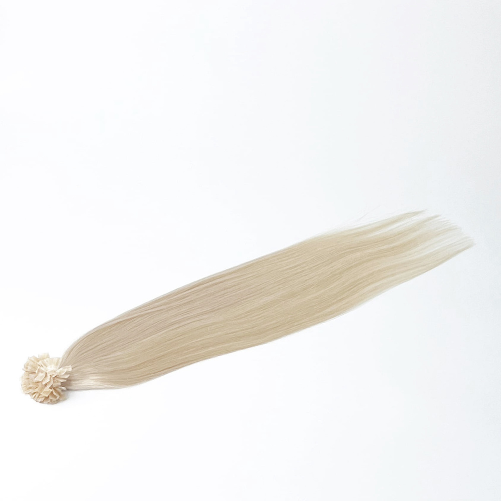Европейские волосы на капсулах тон 60 платиновый блонд 60 см  #1