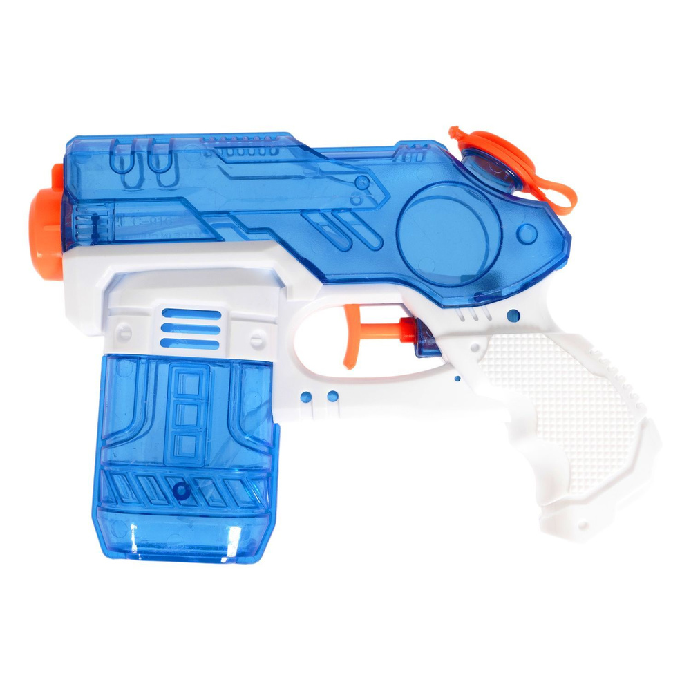 Водный пистолет детский "Наше лето" Bondibon игрушечное оружие водяной бластер, прозрачный голубой  #1