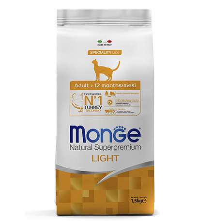 Monge Cat Speciality Light Turkey / Сухой корм Монж для взрослых кошек Низкокалорийный Индейка 1,5 кг #1