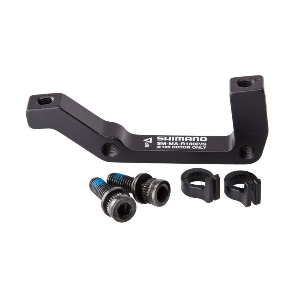 Адаптер для дискового тормоза Shimano International Standart (IS)/Post Mount (PM), задний, 180 мм, черный #1