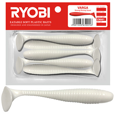 Мягкая силиконовая приманка риппер Ryobi VARGA (96mm), CN001 (white night), ( упк. 4 шт.)  #1