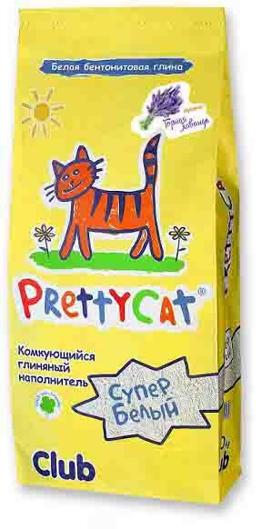 PrettyCat наполнитель комкующийся для кошачьих туалетов "Cупер белый" с ароматом лаванды, 10 кг  #1