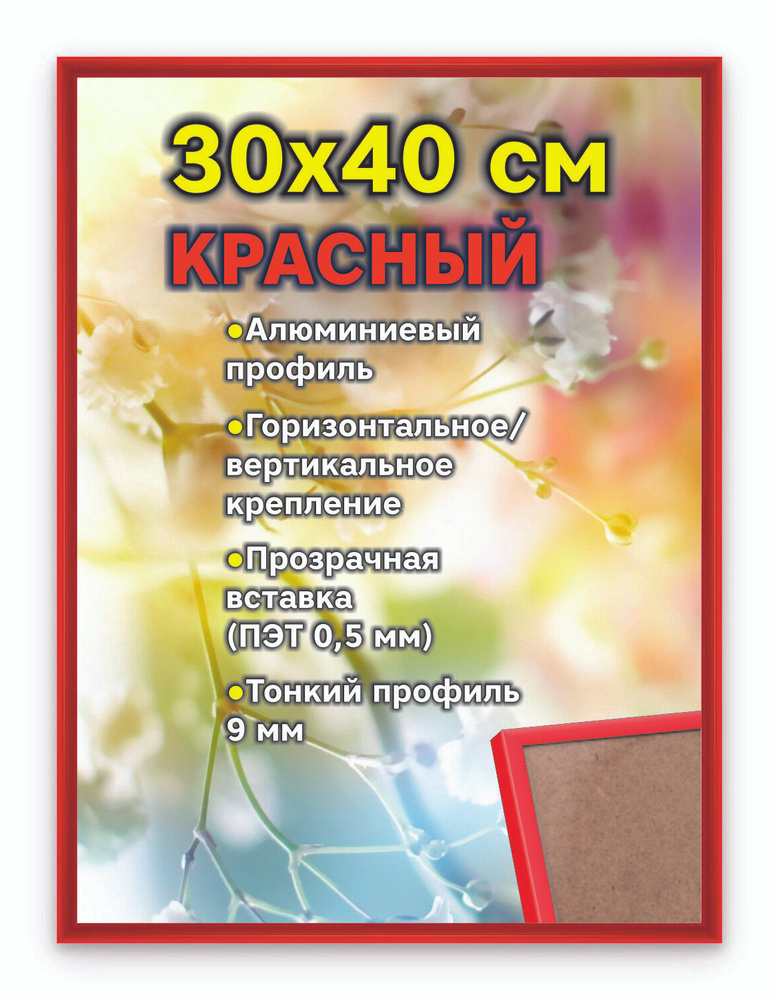 Фоторамка 30х40 см, красная, Nielsen (Нельсон), алюминиевая #1