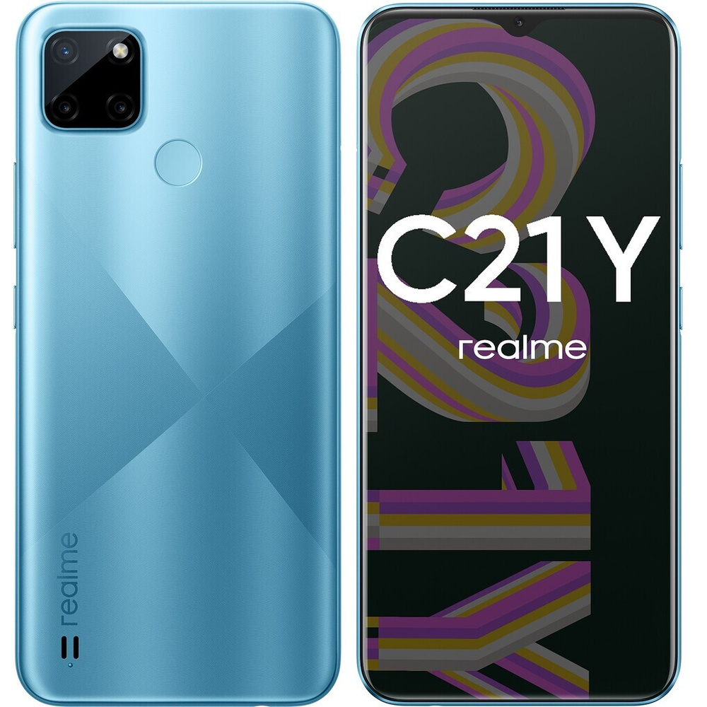 realme Смартфон C21Y (6040396) 3/32 ГБ, голубой #1