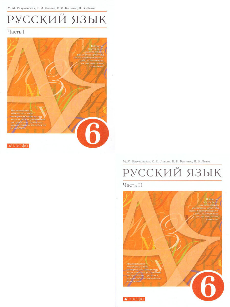 Русский Язык 6 Класс. Учебник. Комплект В 2-Х Частях. УМК "Русский.