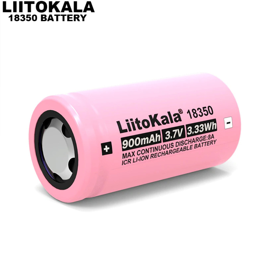 Аккумулятор литий-ионный 18350 3.7V 900mAh LiitoKala (18x35мм) (факт. 900мАh)  #1