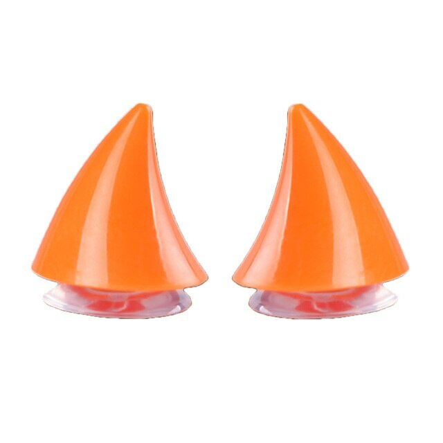 Рожки на шлем, украшение для мотошлема оранжевые рожки на присосках 2шт.  #1