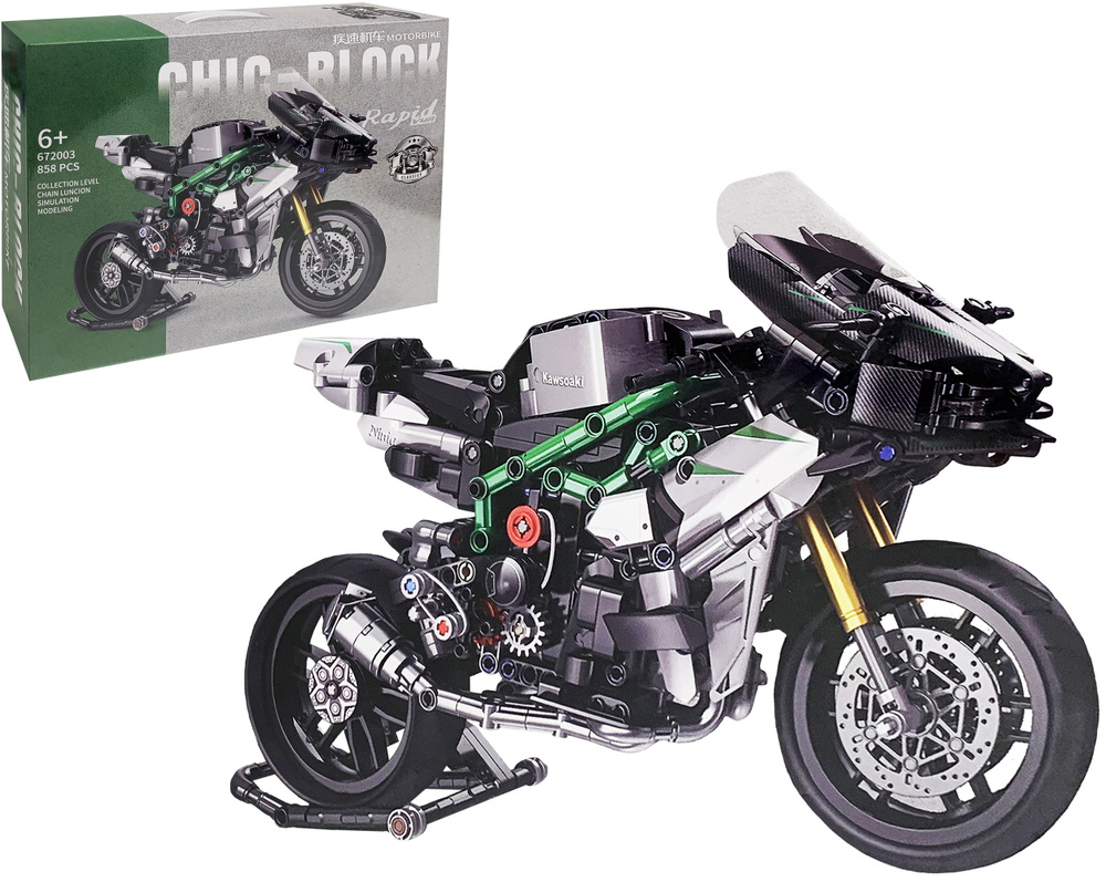 Конструктор Technic мотоцикл Kawasaki 858 деталей / совместим с лего  #1