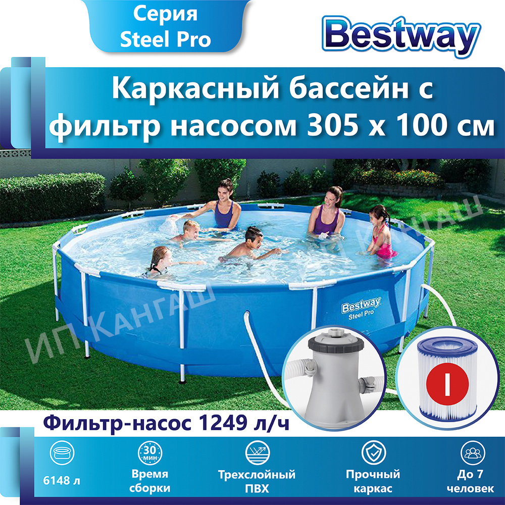 Бассейн Каркасный Bestway целевая аудитория: Взрослая, Детская - купить по  доступным ценам в интернет-магазине OZON (180307970)