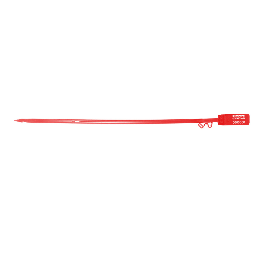 Пломба пластиковая для мешков АКУЛА-М4 красная рабочая длина 345 мм 1000 шт.  #1