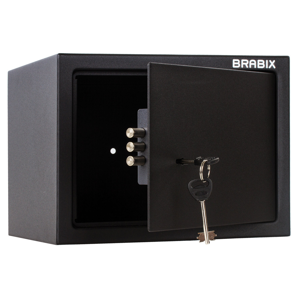 Сейф мебельный Brabix "SF-230KL" 230х310х250 мм, ключевой замок, черный (S103BR211514)  #1