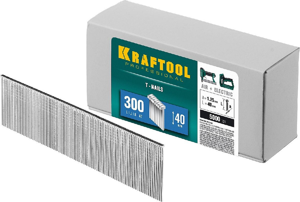 Гвозди для нейлера KRAFTOOL тип 300 40 мм 5000 шт. (31785-40) #1