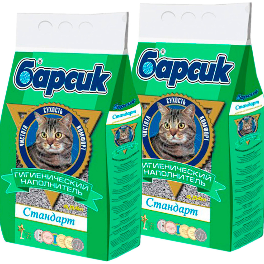 БАРСИК СТАНДАРТ наполнитель впитывающий для туалета кошек (15 + 15 л ...