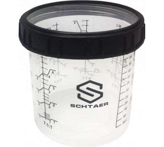 Пластиковый многоразовый стакан для пневматических краскопультов 850 мл Premium SCHTAER SCH-851P (PPS) #1