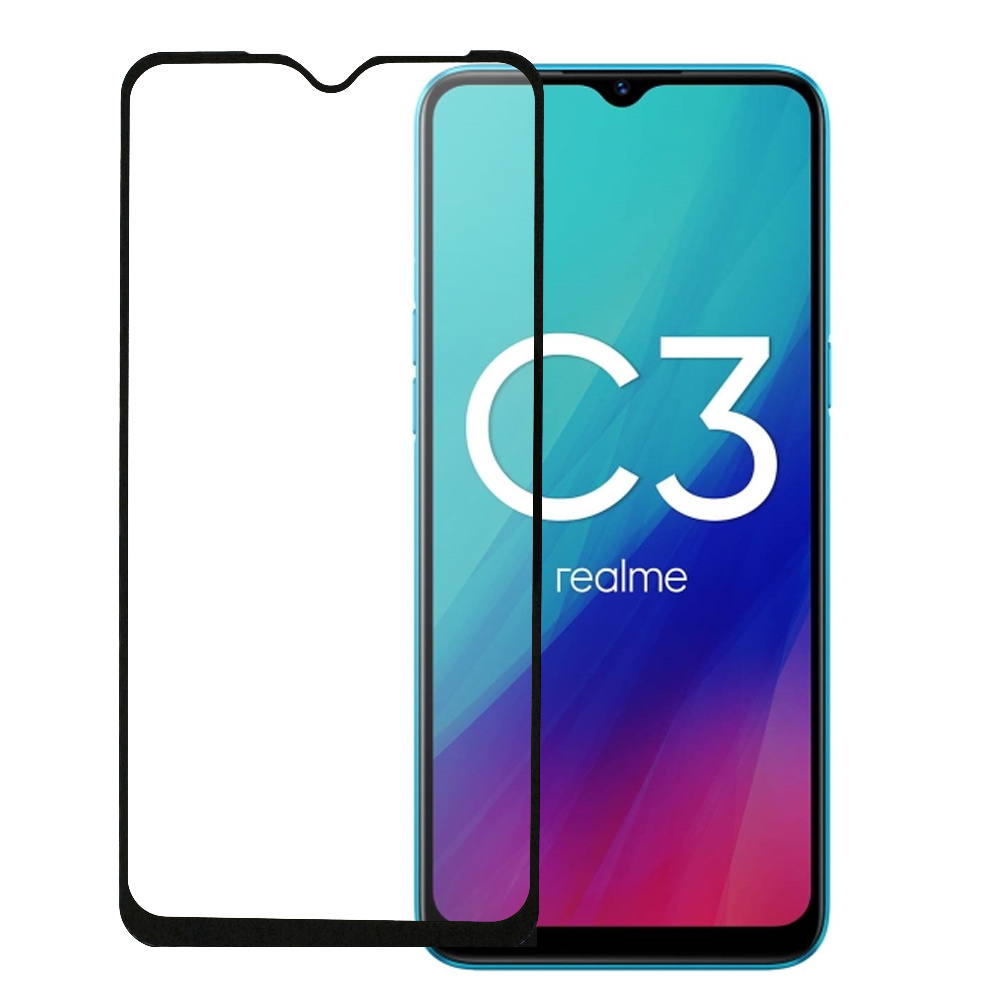 Защитное стекло GlassPro для Realme 6i / Realme C15 / Realme C3 черное #1