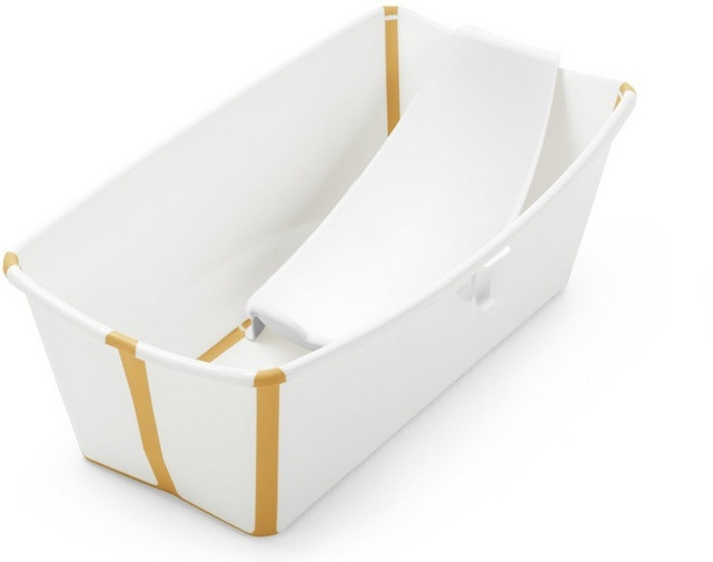 Складная ванночка с поддержкой и термочувствительной пробкой Stokke FLEXI BATH Желтый  #1