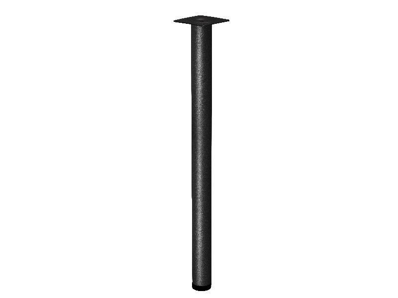 Опора ножка с приварным фланцом для стола, металлическая, черная, диаметр 50мм, высота 720мм, регулируемая #1