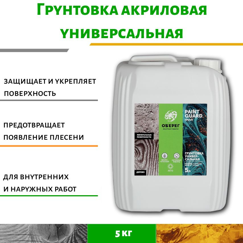 Грунтовка акриловая универсальная PaintGuard (ВД-АК-01-02) 5л #1