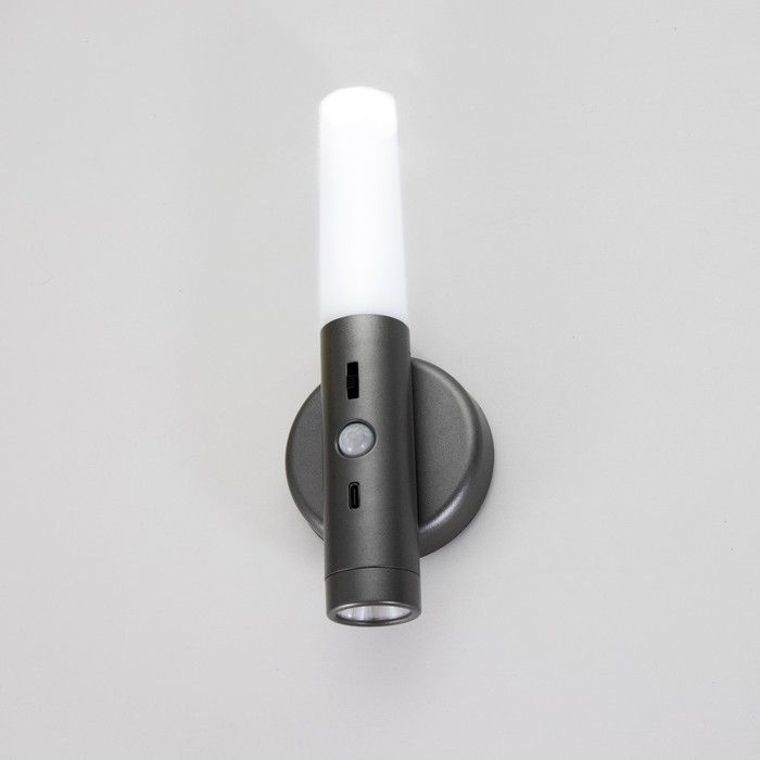Бра, настенный светильник с датчиком движения "Юник" LED 3000/7000K USB АКБ серебро 7х3х20 см  #1