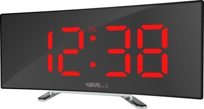 Настольные электронные сетевые часы с будильником, термометром и большими яркими цифрами BVItech BV-412RMK #1