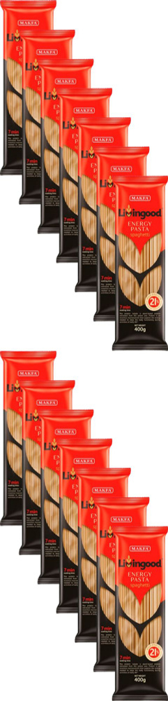 Макаронные изделия Livingood Energy Pasta Spaghetti, комплект: 14 упаковок по 400 г  #1