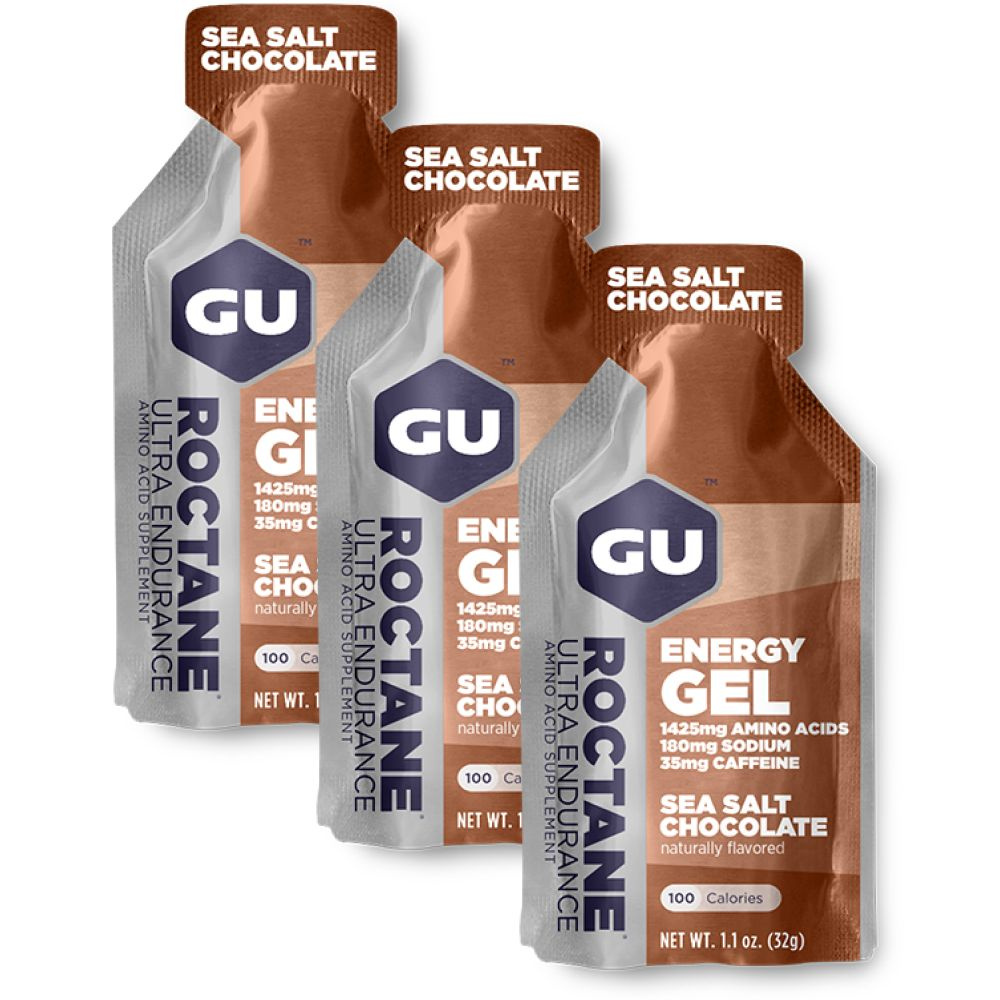 Энергетический гель GU Roctane (32 мг кофеин) Солёный шоколад 3 x 32 г / углеводный / для бега  #1