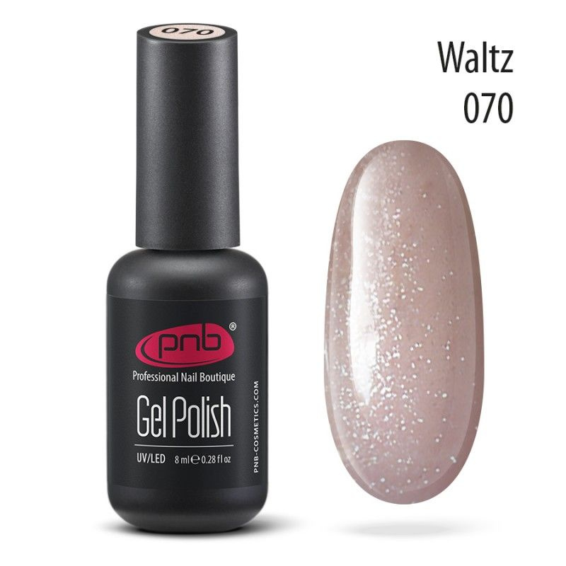 Гель лак для ногтей PNB Gel polish UV/LED 070 покрытие для маникюра и педикюра глянцевый глиттерный waltz #1
