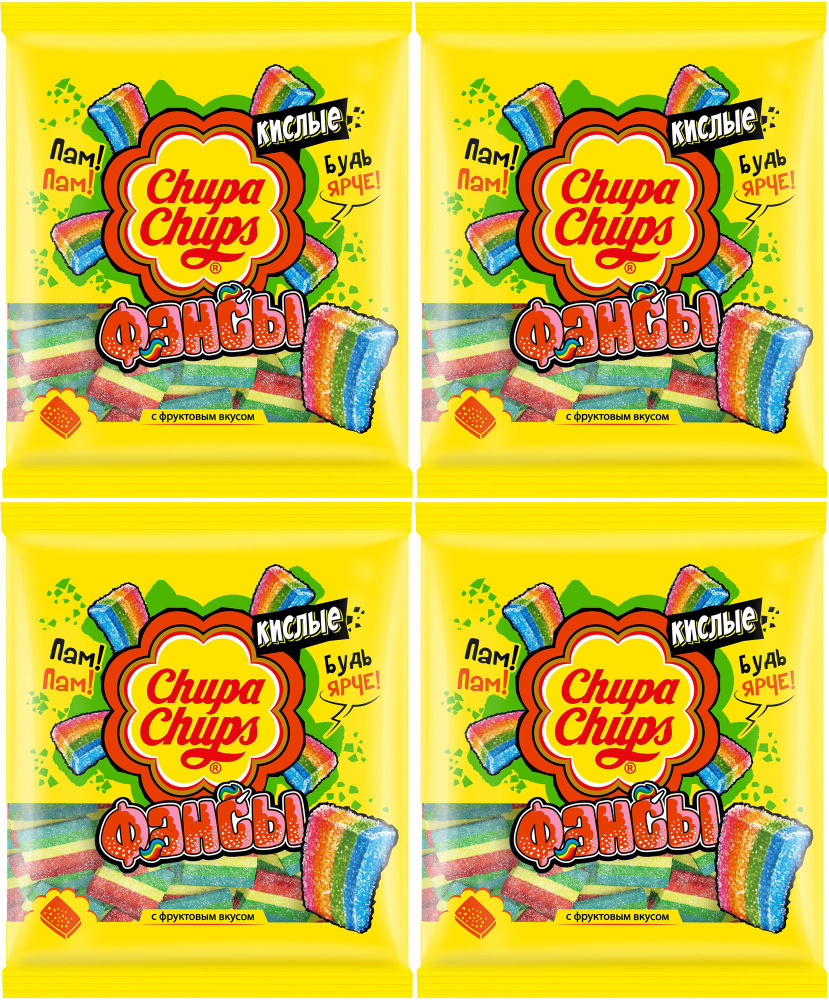 Мармелад Chupa Chups Фансы жевательный, комплект: 4 упаковки по 150 г  #1