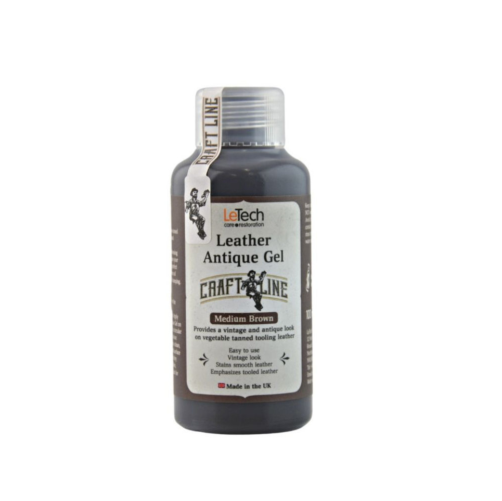 Антик-гель, антик краска для кожи КОРИЧНЕВЫЙ, LeTech, Leather Antique Gel Medium Brown 100ml  #1