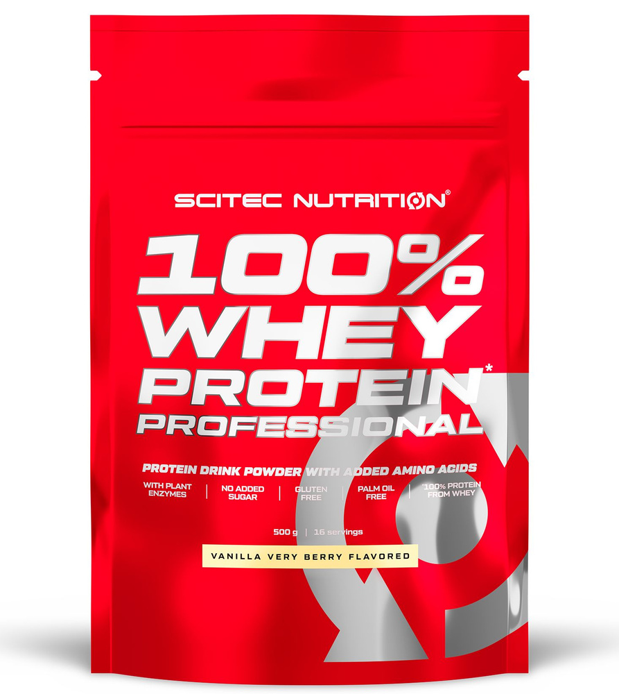 Протеин сывороточный Scitec Nutrition 100% Whey Protein Professional 500 г ваниль-ягоды  #1