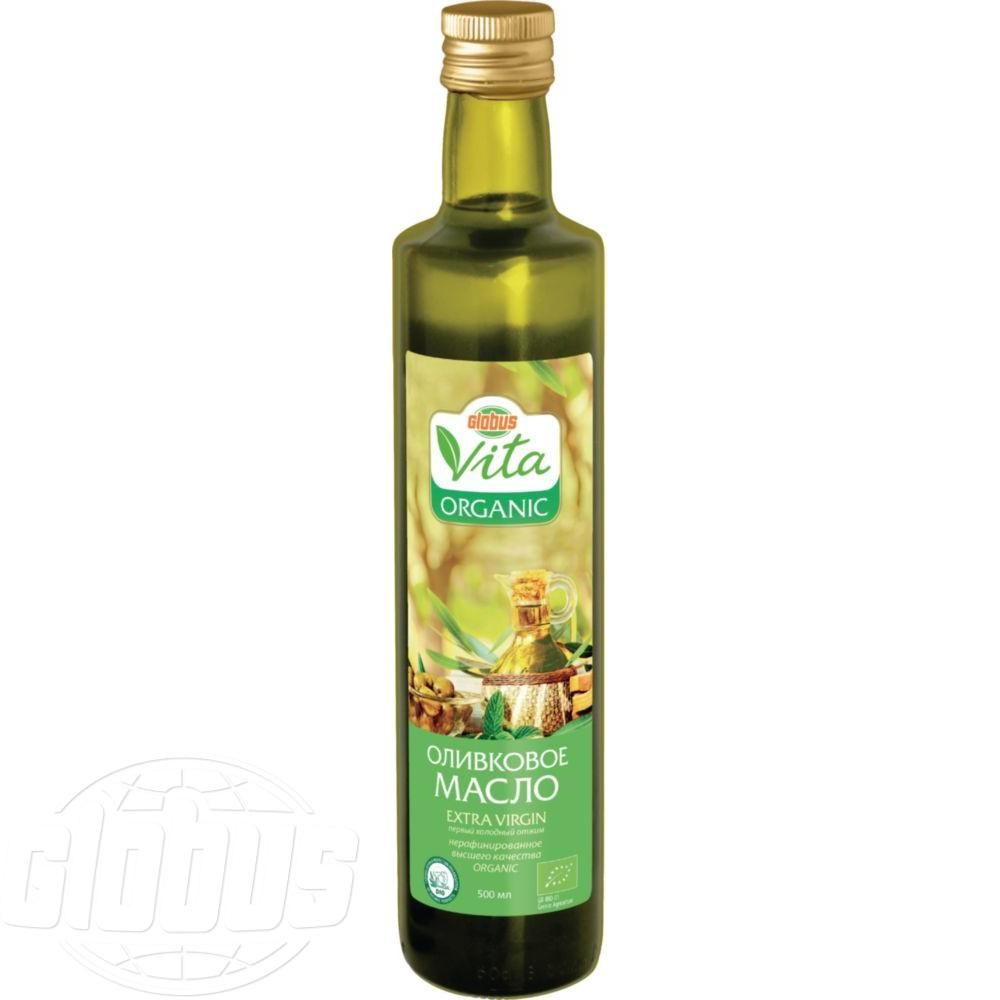 Масло оливковое Глобус Вита Organic Extra Virgin нерафинированное, 500 ...