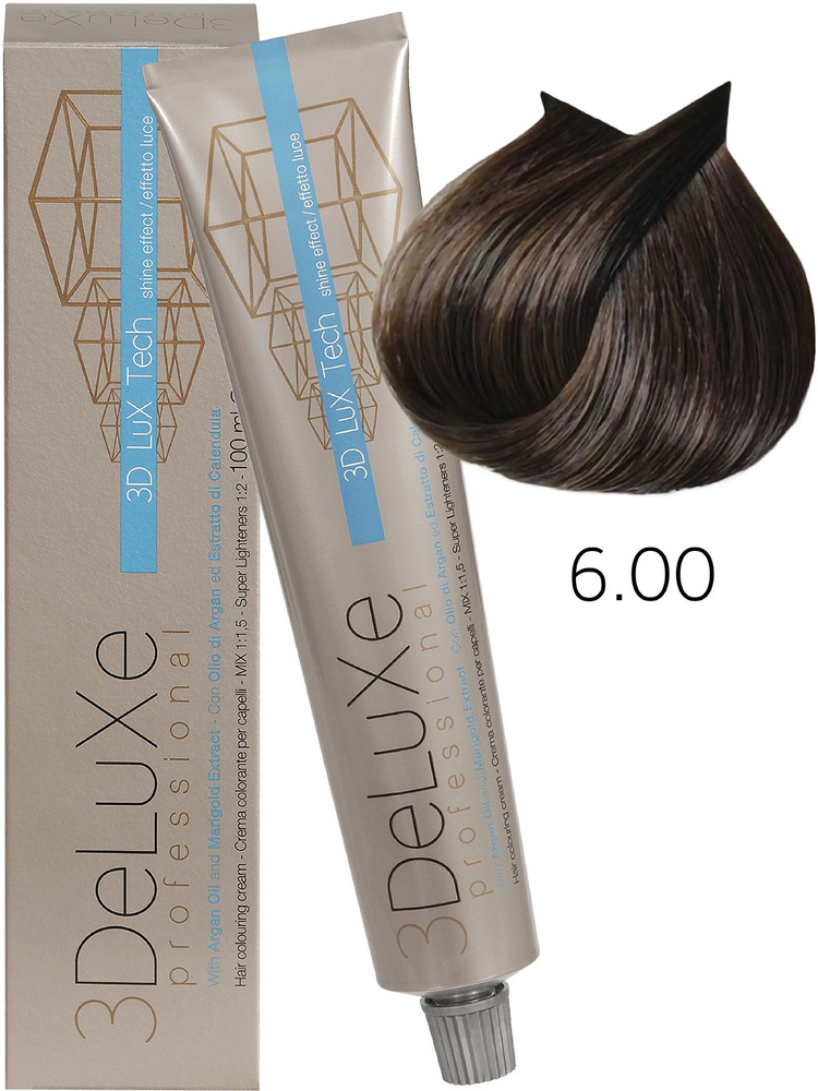 3DELUXE PROFESSIONAL 6.00 Крем-краска для волос НАСЫЩЕННЫЙ ТЕМНЫЙ БЛОНДИН, 100мл  #1