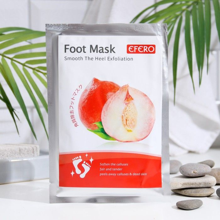 EFERO Отшелушивающая маска-носки для ног на основе персика, размер универсальный, 1 пара  #1