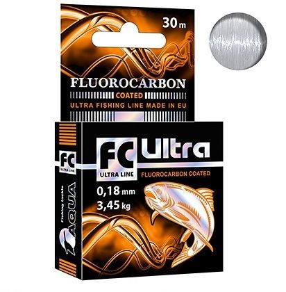 Леска зимняя для рыбалки AQUA FC ULTRA Fluorocarbon Coated 0,18mm 30m, 1 штука  #1